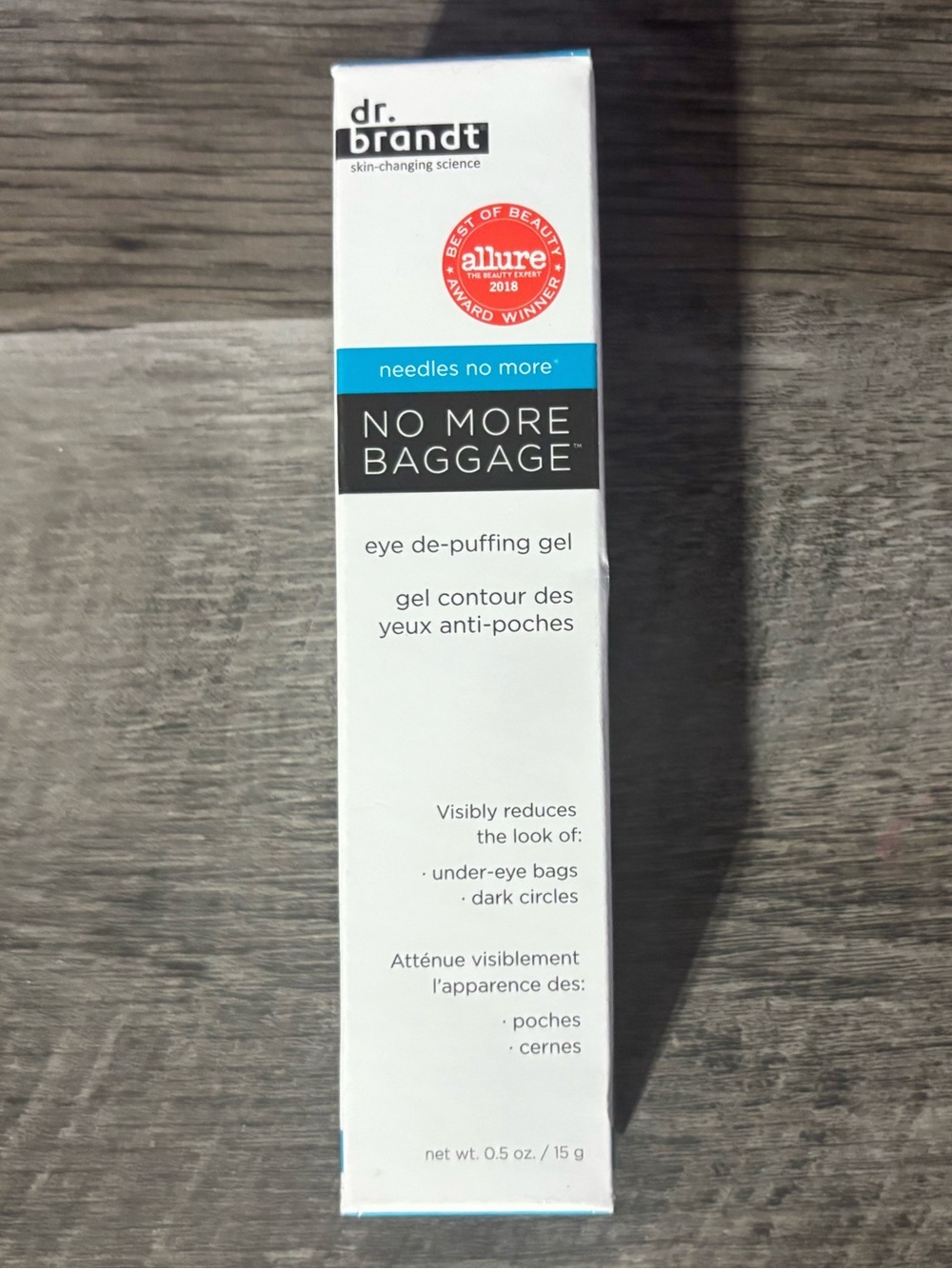 Dr. Brandt Needles NO MORE BAGGAGE Under Eye De-Puffing Bag Gel Cream NEW